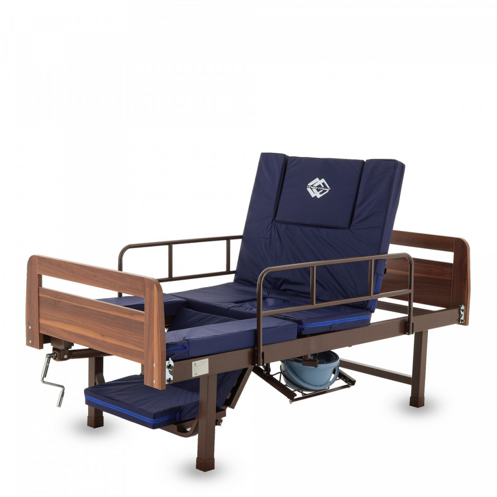 Кровать для лежачих больных с матрасом MED-MOS E-49 ЛДСП Венге