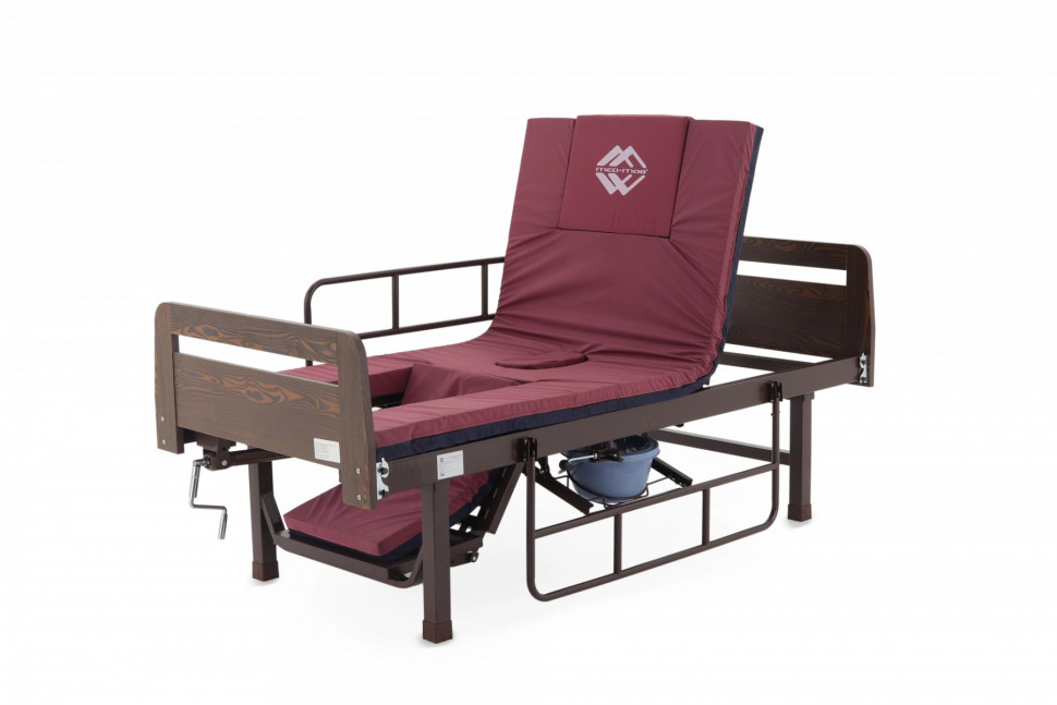 Кровать механическая MED-MOS E-49 (ЛДСП кор., 6 секций,матрас,уголки,ТУ,столик,ванночка,без колес,К)